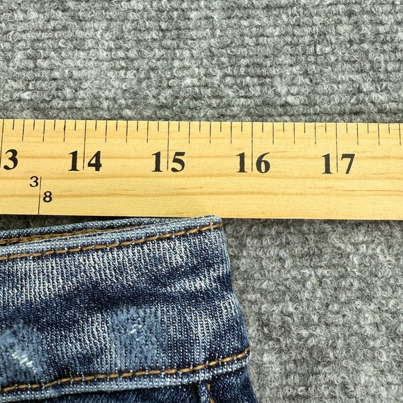 Lovervet by Vervet Jean Womens 30 11 (31x26) Cropped Frayed Hem Distressed Denim - Picture 6 of 13